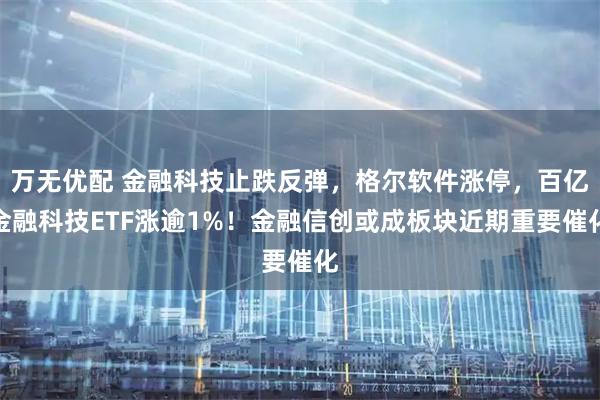 万无优配 金融科技止跌反弹，格尔软件涨停，百亿金融科技ETF涨逾1%！金融信创或成板块近期重要催化